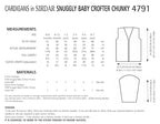 Sirdar Cardigans Knitting Pattern in Snuggly Baby Crofter Chunky 4791P PDF DOWNLOAD