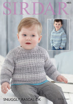 Sirdar Boys Sweaters Knitting Pattern in Snuggly Rascal DK 4805P PDF DOWNLOAD