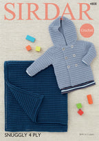 Sirdar Boys Jacket and Blanket Crochet Pattern in Snuggly 4ply 4808P PDF DOWNLOAD