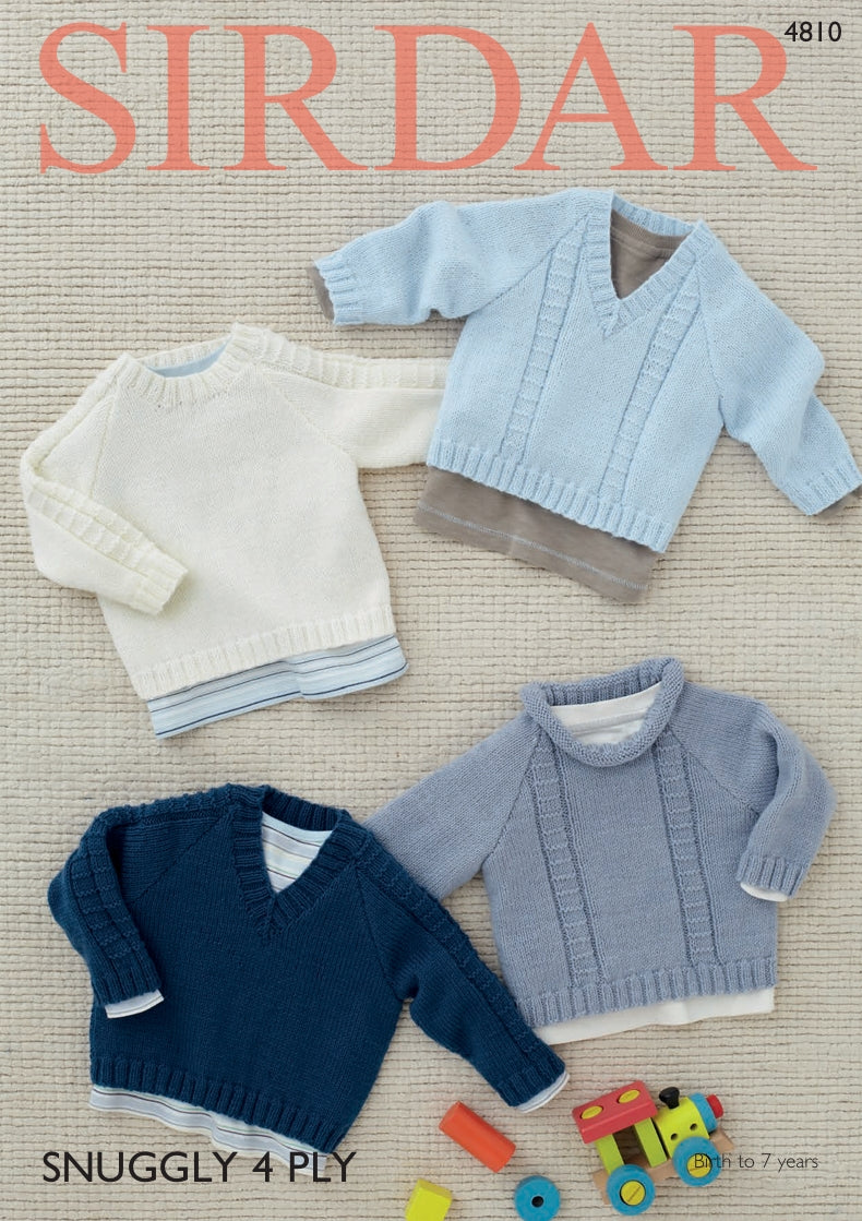 Sirdar Sweaters Knitting Pattern in Snuggly 4ply 4810P PDF DOWNLOAD