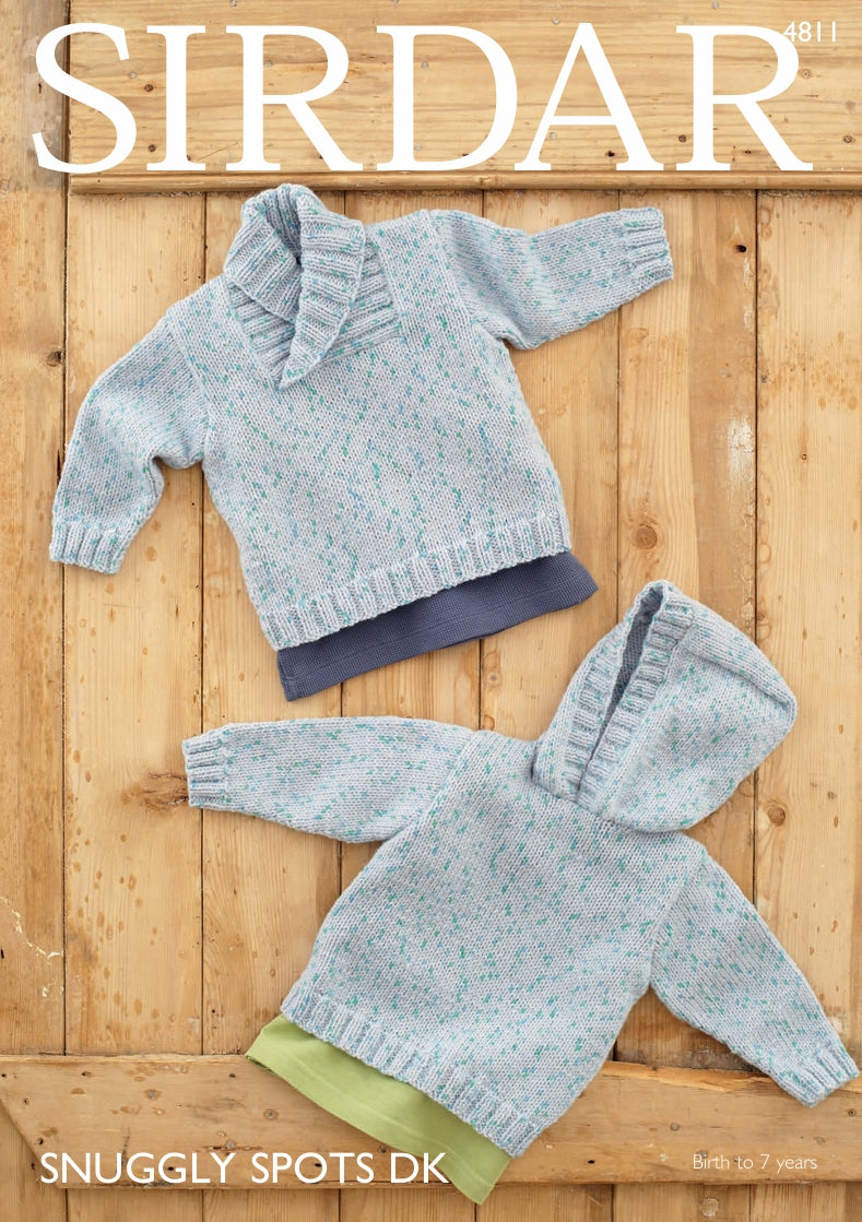 Sirdar Boys Sweaters Knitting Pattern in Sirdar Snuggly Spots DK 4811P PDF DOWNLOAD