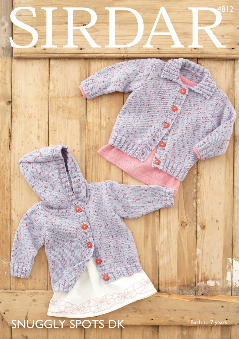 Sirdar Cardigans Knitting Pattern in Sirdar Snuggly Spots DK 4812P PDF DOWNLOAD