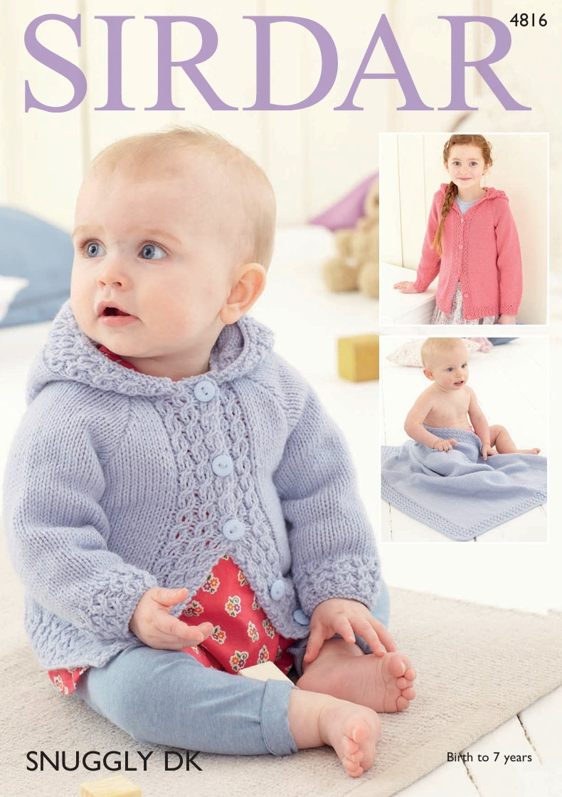 Sirdar Girls Jacket and Blanket Knitting Pattern in Sirdar Snuggly DK 4816P PDF DOWNLOAD