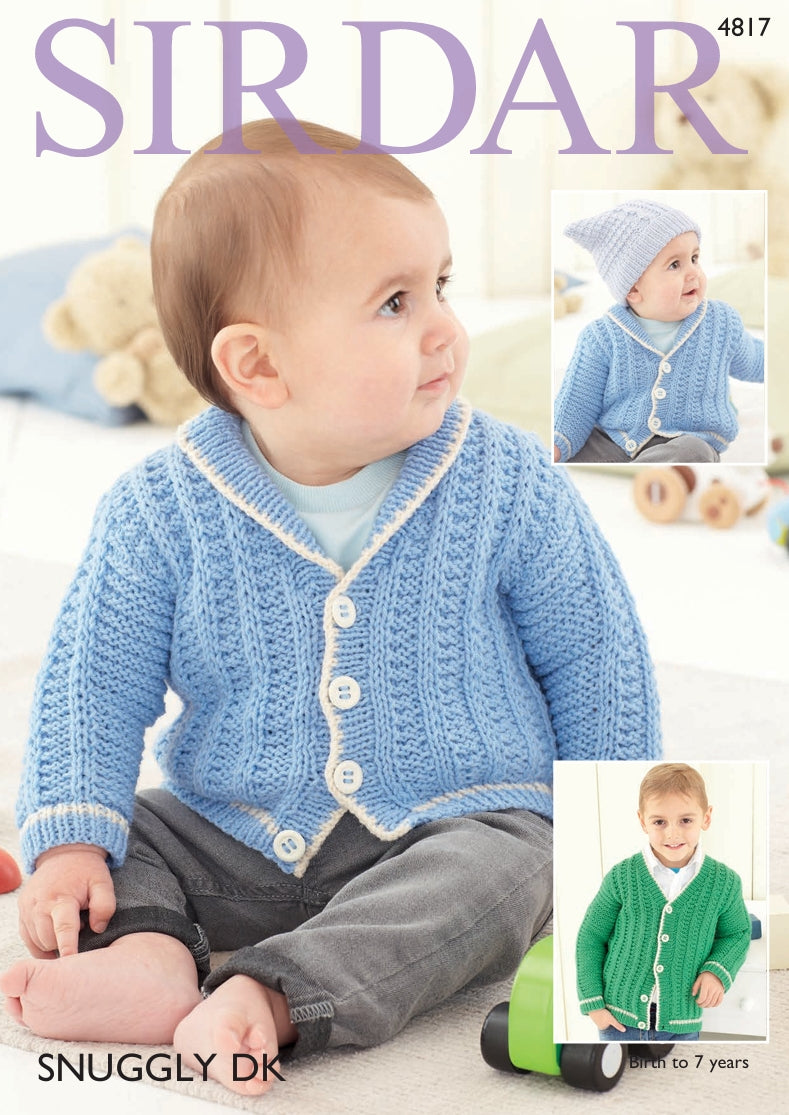 Sirdar Cardigans Knitting Pattern in Sirdar Snuggly DK 4817P PDF DOWNLOAD