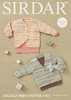 Sirdar Cardigans Knitting Pattern in Sirdar Snuggly Baby Crofter 4ply 4819P PDF DOWNLOAD