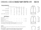 Sirdar Cardigans Knitting Pattern in Sirdar Snuggly Baby Crofter 4ply 4819P PDF DOWNLOAD