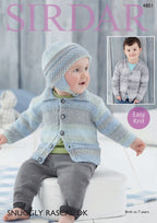 Sirdar Cardigan and Helmet Knitting Pattern in Snuggly Rascal DK 4801P PDF DOWNLOAD