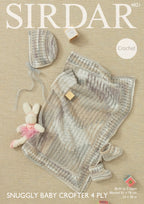 Sirdar Blanket, Bonnet and Boots Crochet Pattern in Baby Crofter 4ply 4821P PDF DOWNLOAD