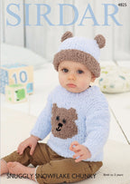Sirdar Baby and Child Sweater and Hat Knitting Pattern in Sirdar Snowflake Chunky 4825P PDF DOWNLOAD