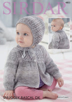 Sirdar Jacket and Bonnet Knitting Pattern in Snuggly Rascal DK 4803P PDF DOWNLOAD