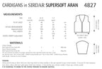 Sirdar Cardigans Knitting Pattern in Sirdar Supersoft Aran 4827P PDF DOWNLOAD