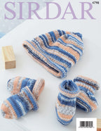 Sirdar Babies Blanket, Hat, Mittens & Bootees Knitting Pattern in Baby Crofter DK 4798P PDF DOWNLOAD