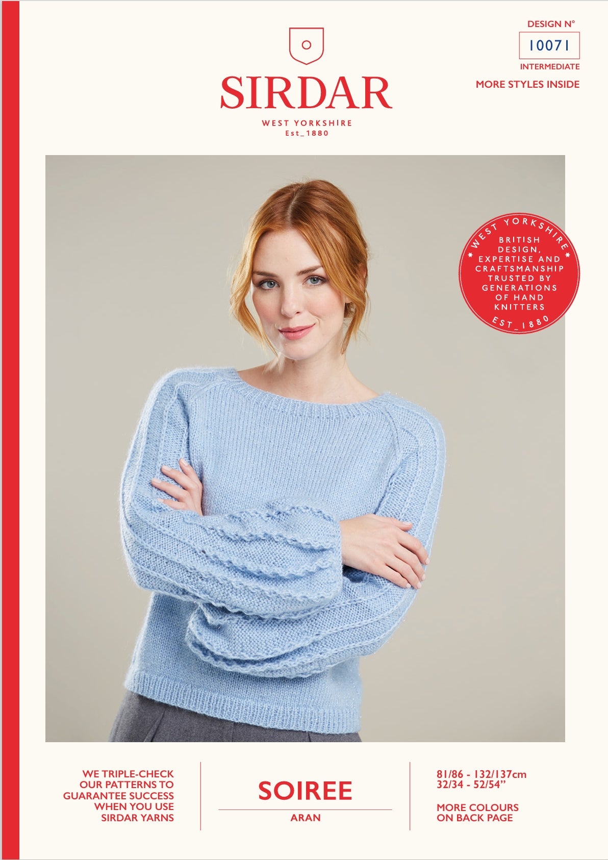 Sirdar Sweater with Puff Sleeves Knitting Pattern in Aran 10071P PDF DOWNLOAD