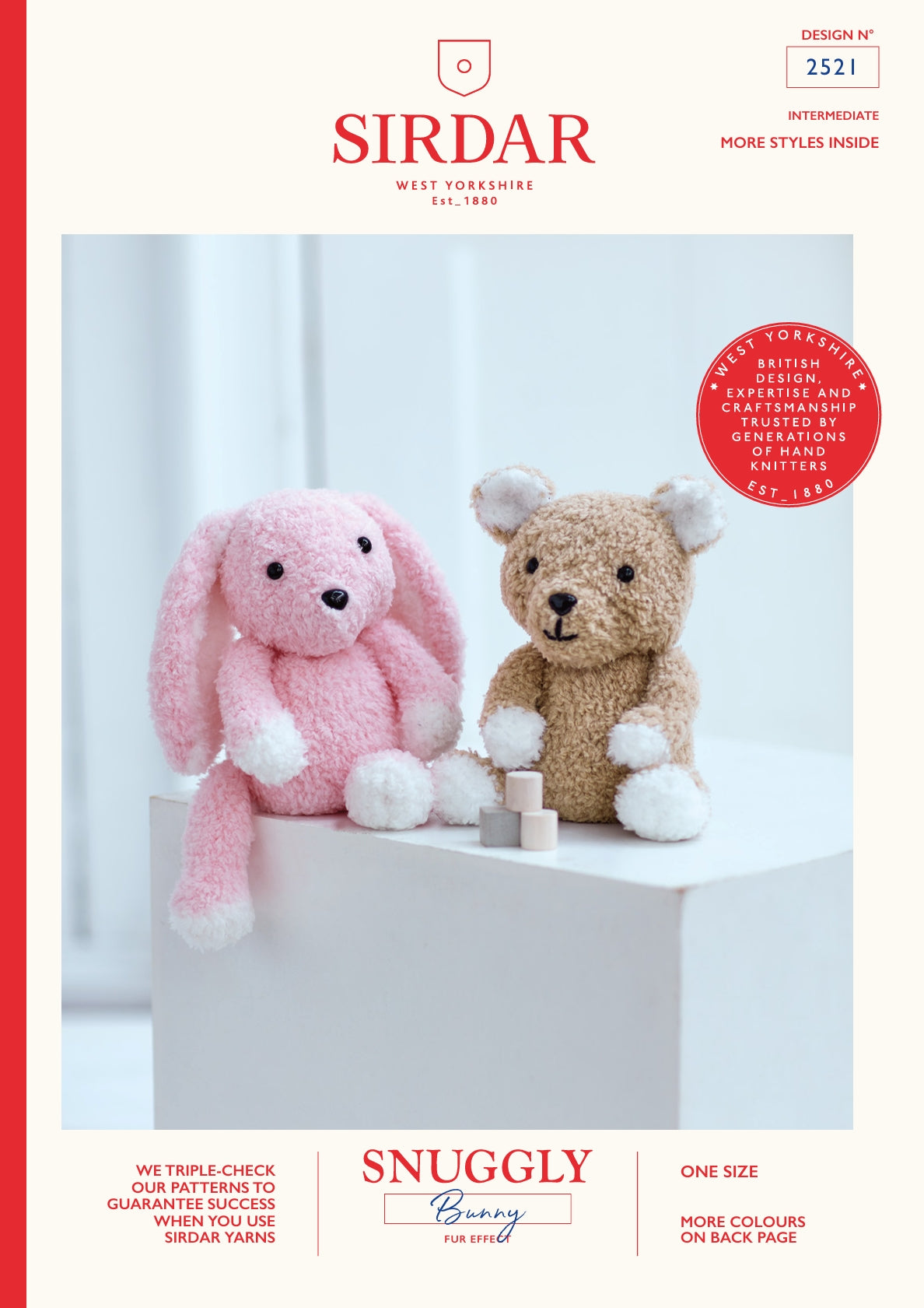 Sirdar Teddy Bear & Bunny Toy Knitting Pattern in DK 2521P PDF DOWNLOAD