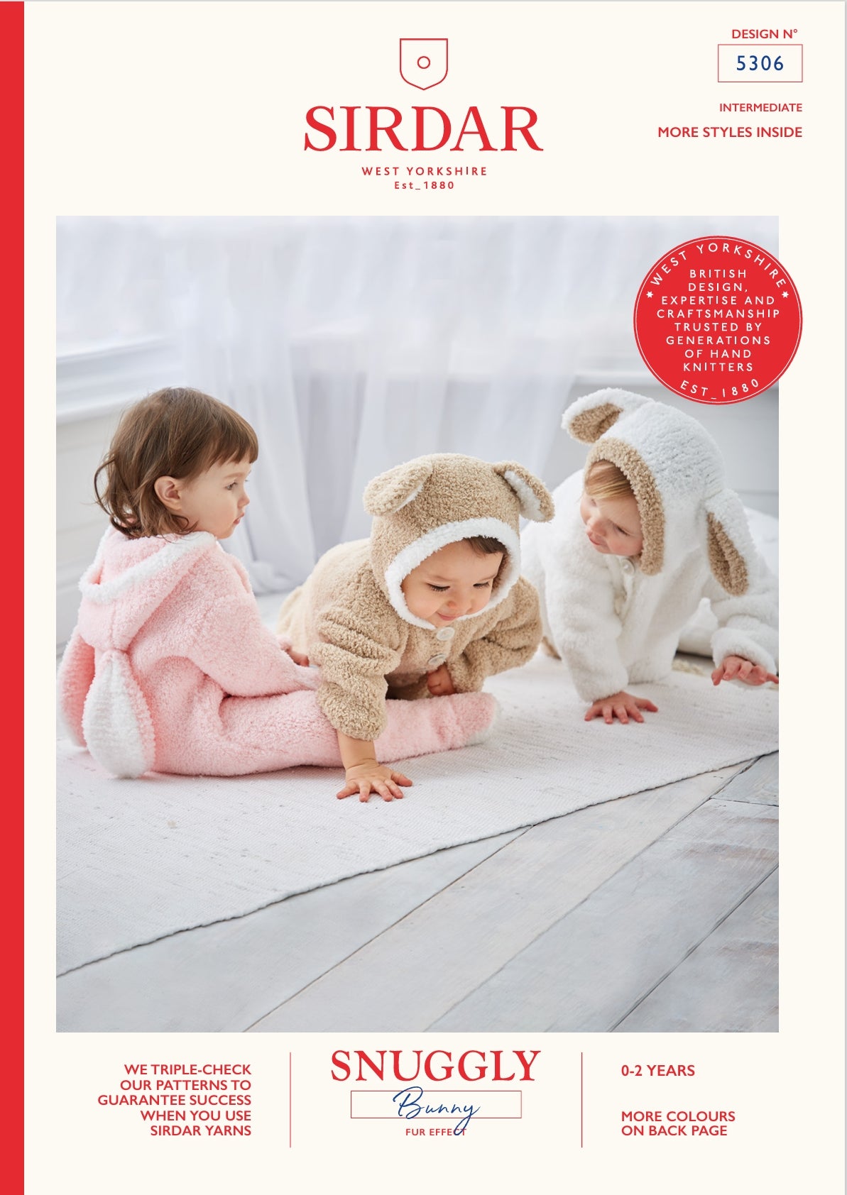 Sirdar Sheep, Bunny & Teddy Bear All-In-Ones Knitting Pattern in DK 5306P PDF DOWNLOAD