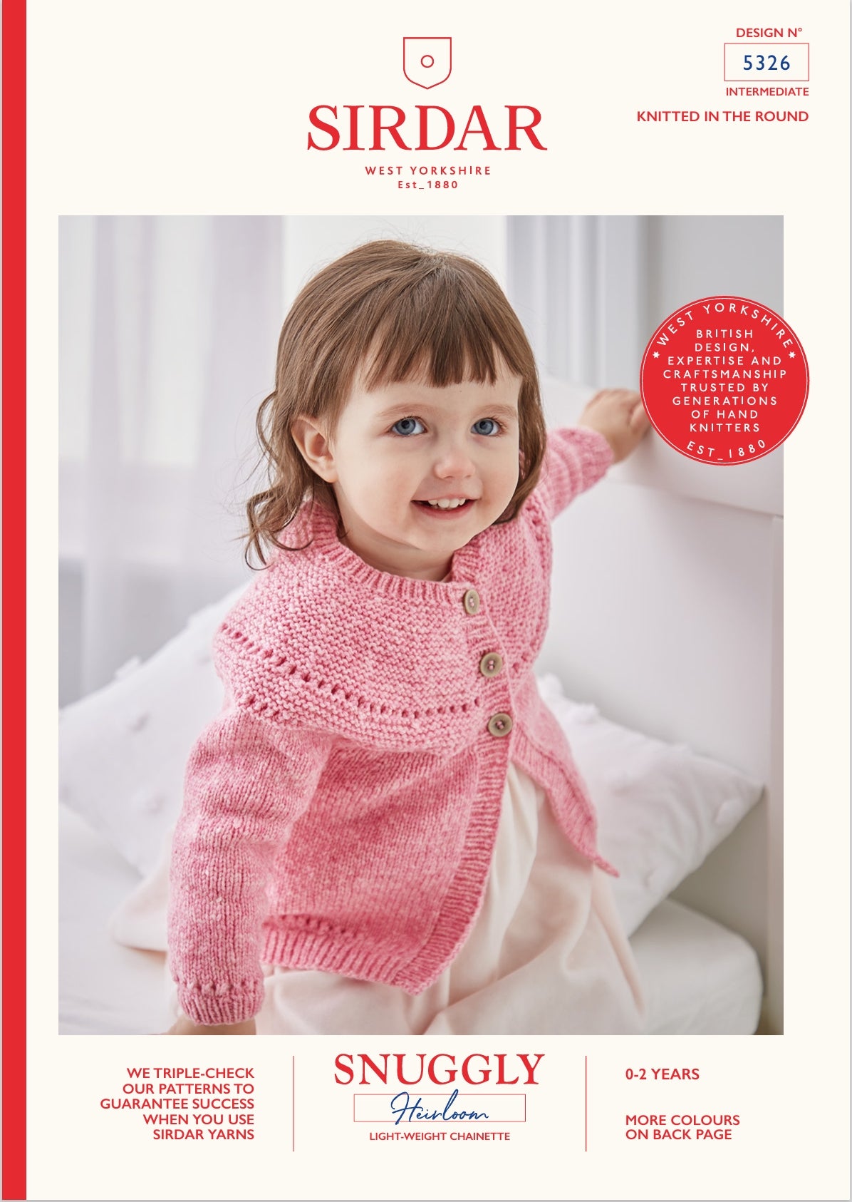 Sirdar Yoked Cardigan Knitting Pattern in DK 5326P PDF DOWNLOAD
