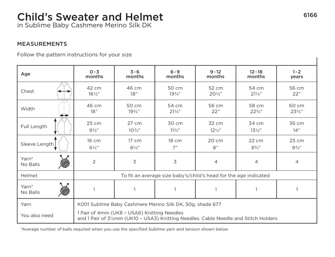 Sublime by Sirdar Child's Hat & Sweater Knitting Pattern in DK 6166P PDF DOWNLOAD