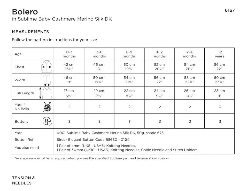 Sublime by Sirdar Bolero Knitting Pattern in DK 6167P PDF DOWNLOAD