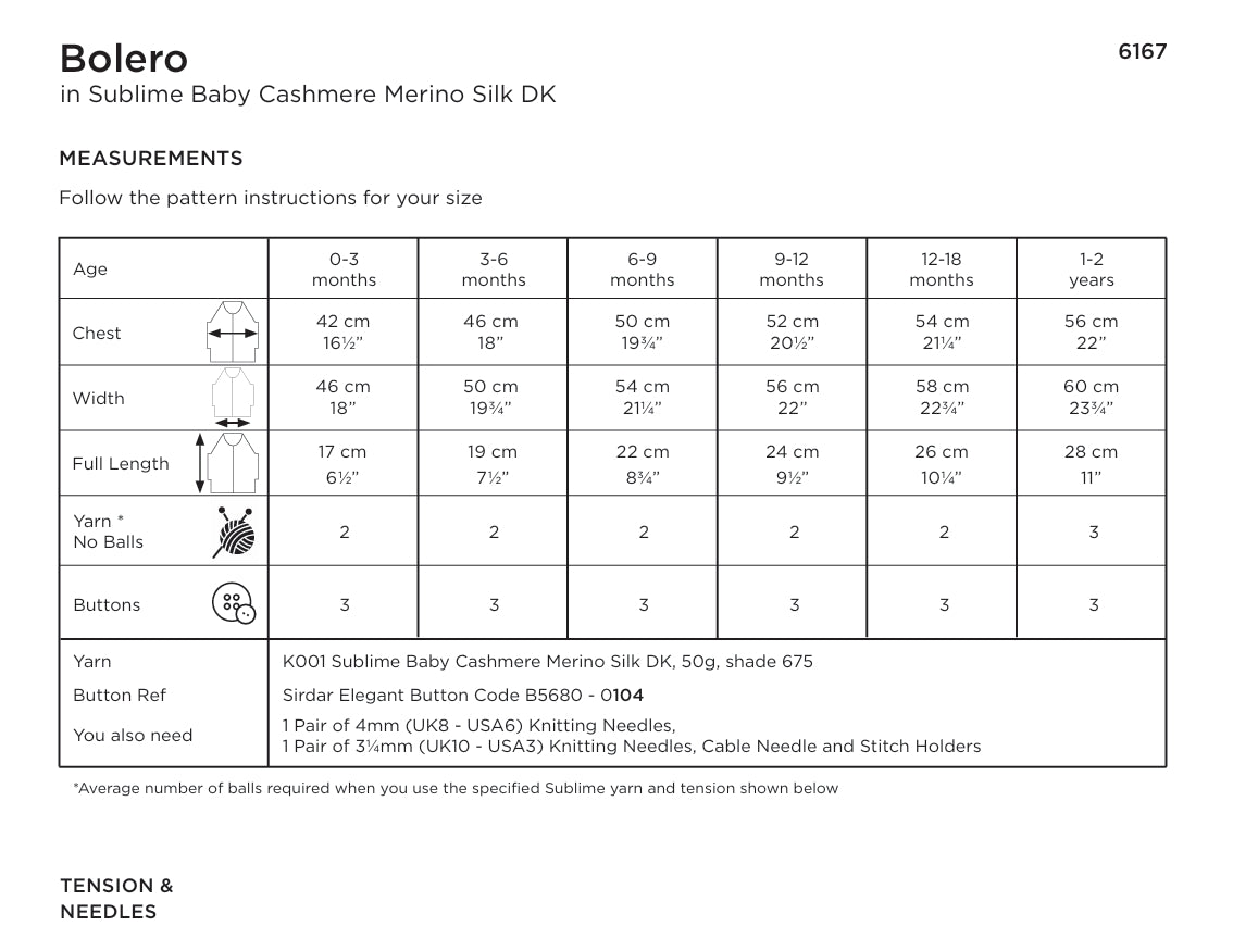 Sublime by Sirdar Bolero Knitting Pattern in DK 6167P PDF DOWNLOAD