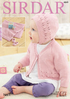 Sirdar Cardigan, Bonnet, Shoes and Blanket Knitting Pattern in Sirdar No.1 DK 4849P PDF DOWNLOAD