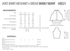 Sirdar Jacket, Bonnet and Blanket Knitting Pattern in Sirdar Snuggly Squishy 4851P PDF DOWNLOAD