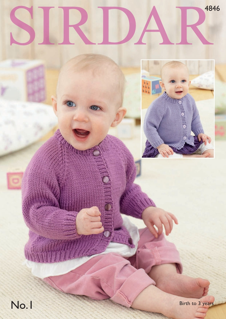 Sirdar Cardigans Knitting Pattern in Sirdar No.1 DK 4846P PDF DOWNLOAD