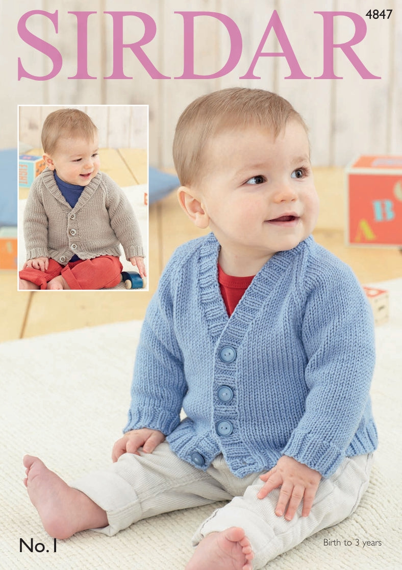 Sirdar Boys Cardigans Knitting Pattern in Sirdar No.1 DK 4847P PDF DOWNLOAD