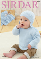 Sirdar Sweater, Helmet, Bootees and Blanket Knitting Pattern in Sirdar No.1 DK 4848P PDF DOWNLOAD