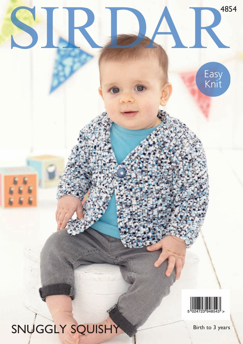 Sirdar Cardigans Knitting Pattern in Sirdar Snuggly Squishy 4854P PDF DOWNLOAD