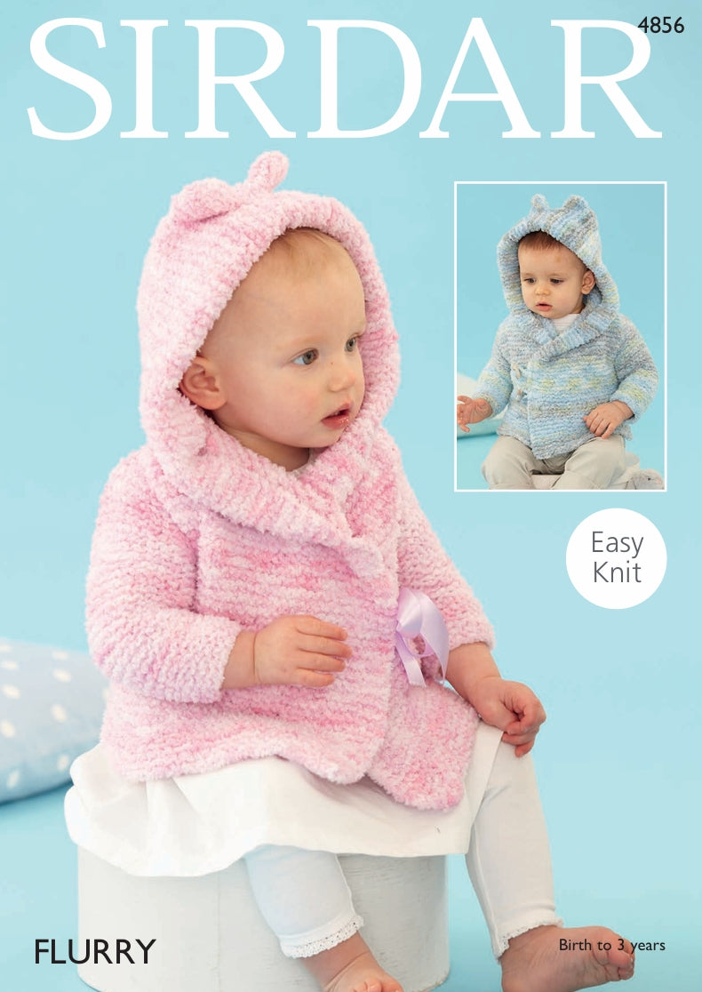 Sirdar Hooded Jacket with Ears Knitting Pattern in Sirdar Flurry 4856P PDF DOWNLOAD