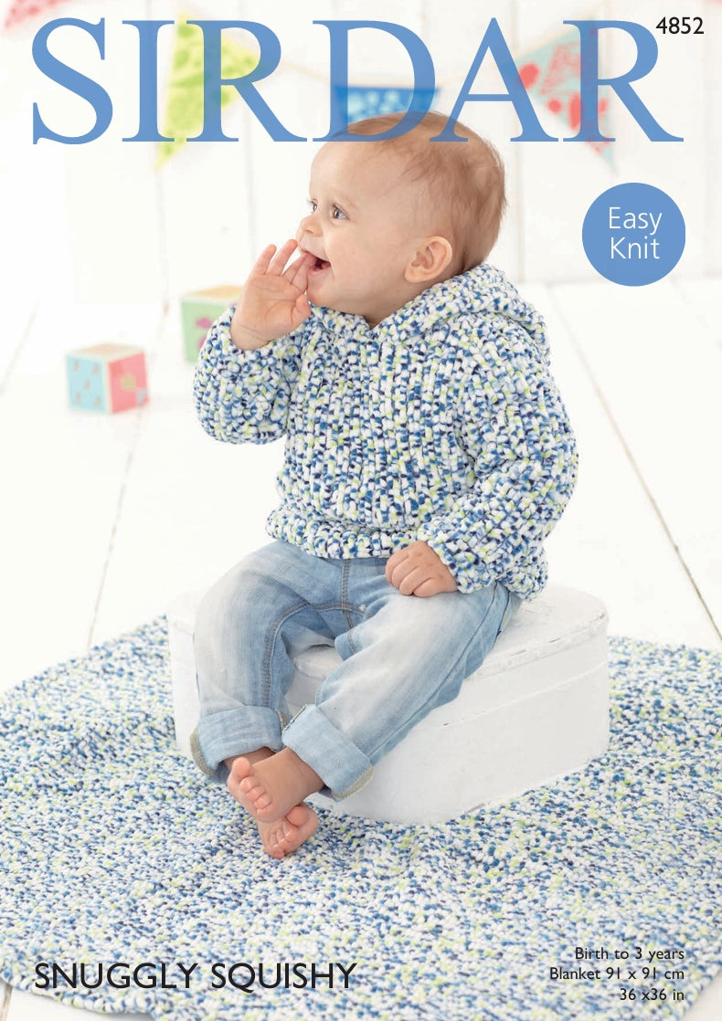Sirdar Sweater and Blanket Knitting Pattern in Sirdar Snuggly Squishy 4852P PDF DOWNLOAD