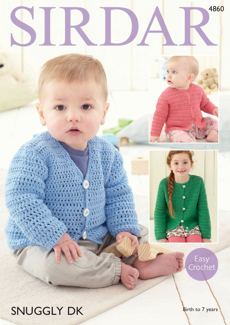 Sirdar Cardigans Knitting Pattern in Sirdar Snuggly DK 4860P PDF DOWNLOAD