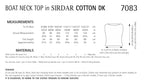 Sirdar Boat Neck Top Knitting Pattern in Sirdar Cotton DK 7083P PDF DOWNLOAD