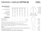 Sirdar Cardigans Knitting Pattern in Sirdar Cotton DK 7085P PDF DOWNLOAD