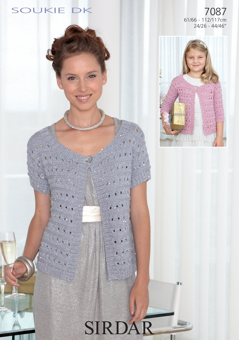 Sirdar Cardigans Knitting Pattern in Sirdar Soukie DK 7087P PDF DOWNLOAD