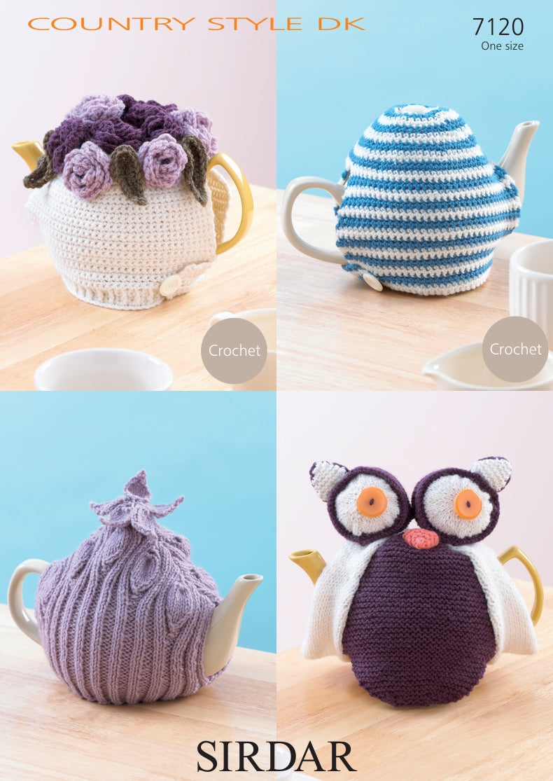 Sirdar Tea Cosies Crochet/Knitting Pattern in Sirdar Country Style DK 7120P PDF DOWNLOAD