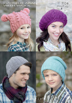 Hayfield Hats Knitting Pattern in Hayfield Aran with Wool 7124P PDF DOWNLOAD