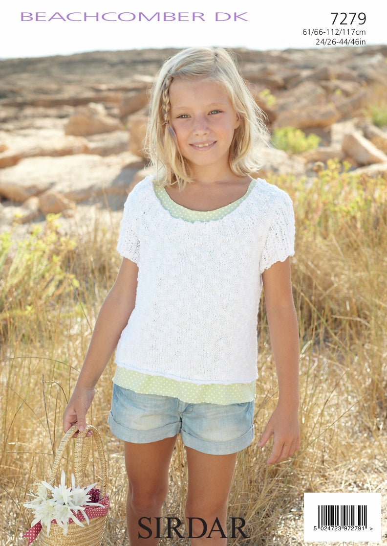 Sirdar Top Knitting Pattern in Sirdar Beachcomber DK 7279P PDF DOWNLOAD