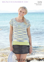 Sirdar Top Knitting Pattern in Sirdar Beachcomber DK 7279P PDF DOWNLOAD