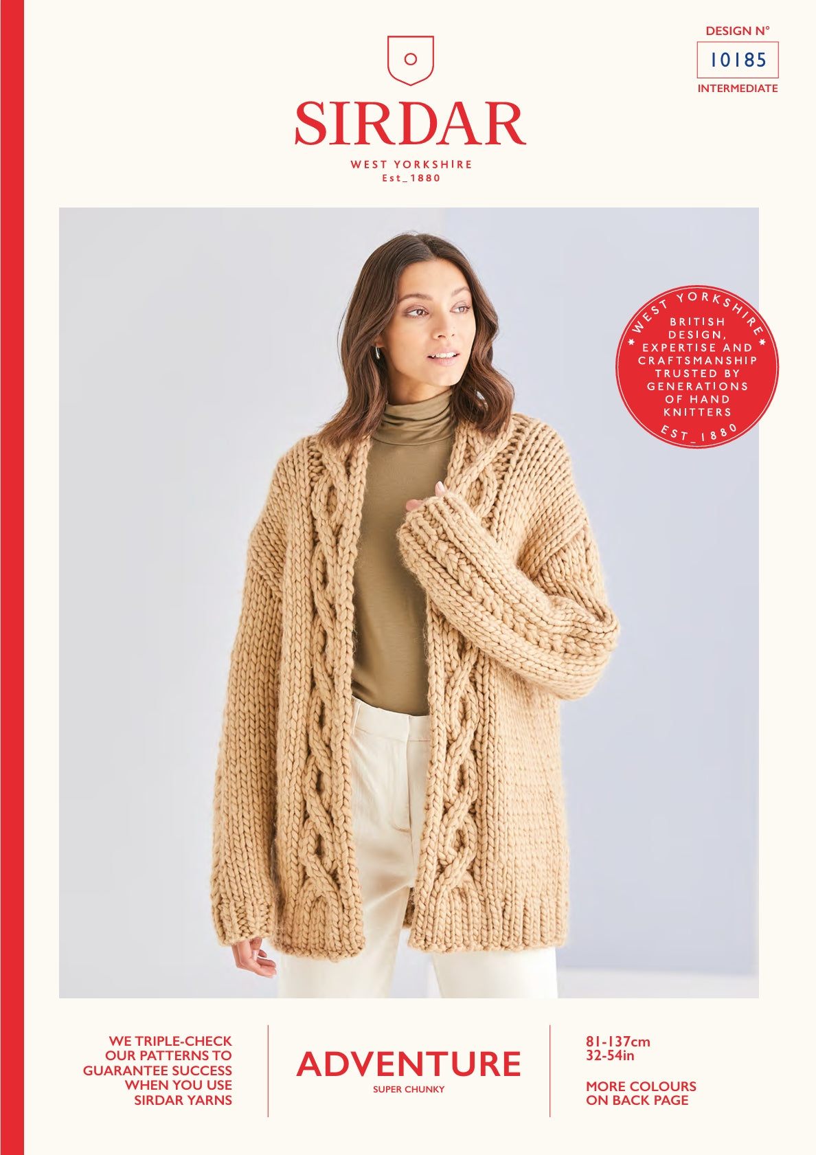 Sirdar Cardigan Knitting Pattern in Super Chunky 10185P PDF DOWNLOAD