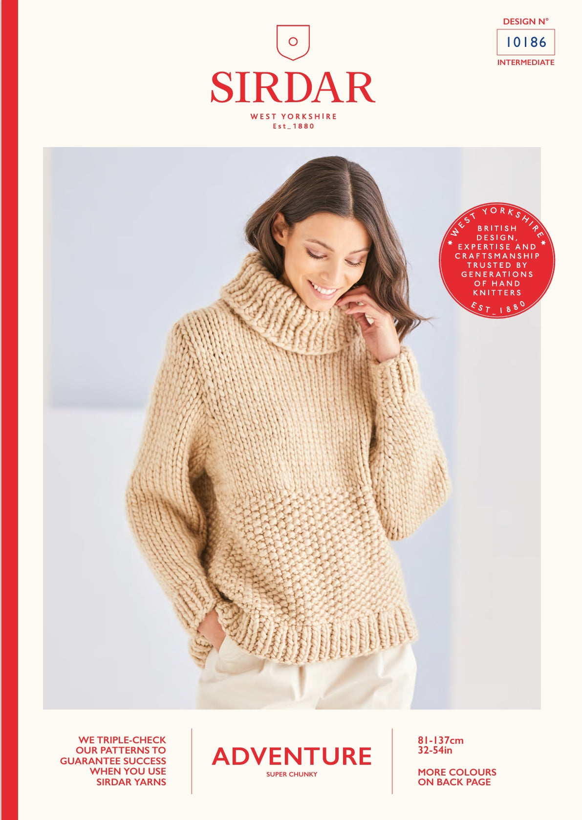 Sirdar Sweater Knitting Pattern in Super Chunky 10186P PDF DOWNLOAD
