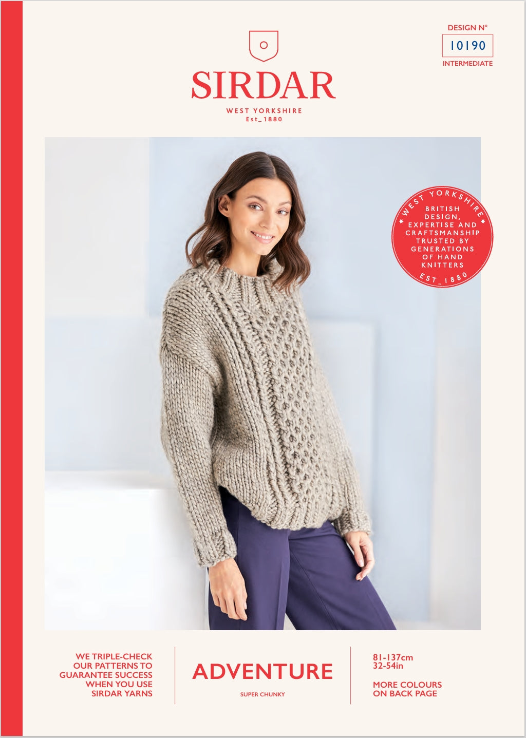 Sirdar Sweater Knitting Pattern in Super Chunky 10190P PDF DOWNLOAD