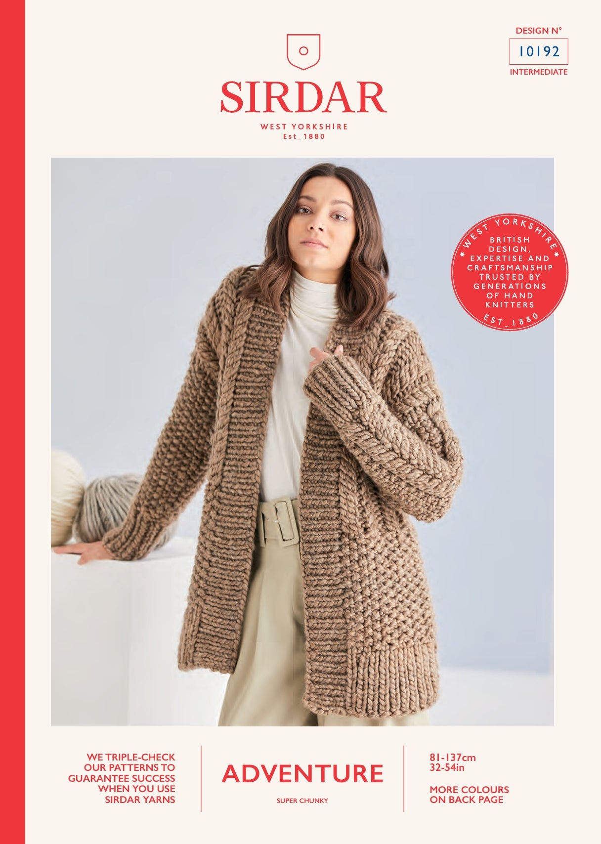 Sirdar Cardigan Knitting Pattern in Super Chunky 10192P PDF DOWNLOAD