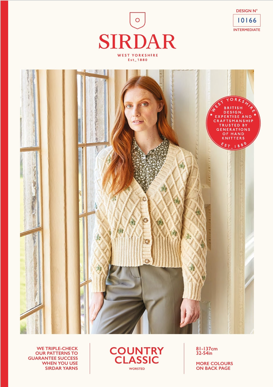 Sirdar Cardigan Knitting Pattern in Worsted 10166P PDF DOWNLOAD