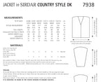 Sirdar Jacket Knitting Pattern in Country Style DK 7938P PDF DOWNLOAD