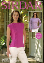 Sirdar Long Sleeved and Sleeveless Tops Knitting Pattern in Double Crepe DK 7940P PDF DOWNLOAD