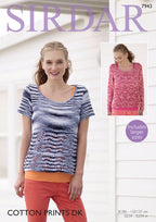Sirdar Sweaters Knitting Pattern in Cotton Prints DK 7943P PDF DOWNLOAD