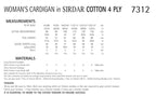 Sirdar Cardigan Knitting Pattern in Sirdar Cotton 4ply 7312P PDF DOWNLOAD