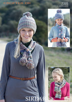 Sirdar Hats and Scarves Knitting Pattern in Sirdar Crofter DK 7335P PDF DOWNLOAD