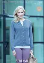 Sirdar Cardigan Knitting Pattern in Sirdar Country Style 4ply 7343P PDF DOWNLOAD